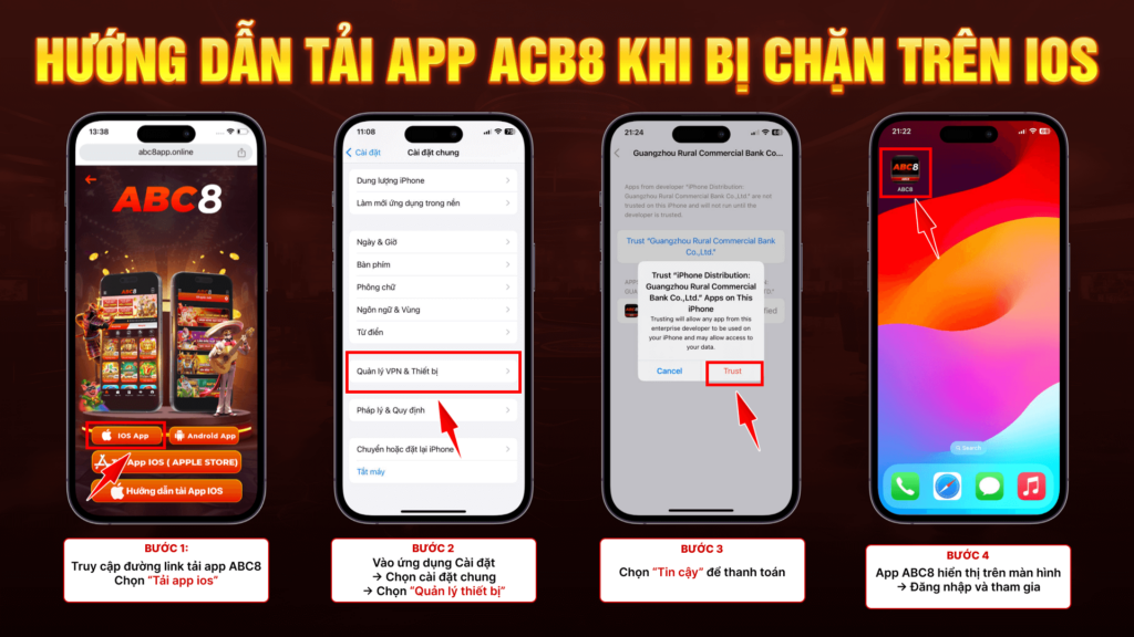 Hướng dẫn tải app ABC88 trên IOS khi bị chặn 2024